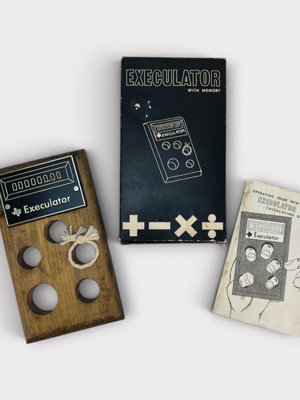 Vintage 1970s Execulator Wooden Calculator Math Gag Gift Novelty Funny Humurous